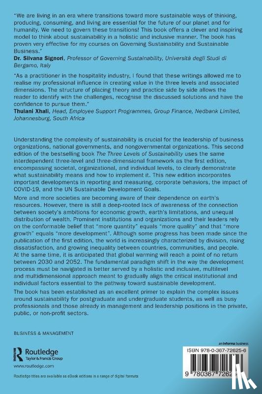Cavagnaro, Elena, Curiel, George H. (Notified by Rebecca Marsh. SF Case No: 01542191) - The Three Levels of Sustainability