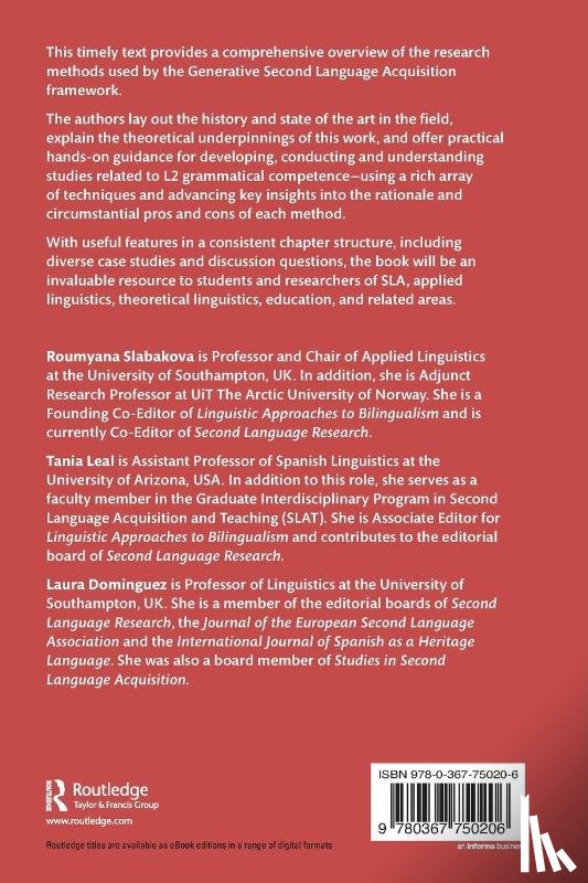 Slabakova, Roumyana, Leal, Tania, Dominguez, Laura - Research Methods in Generative Second Language Acquisition