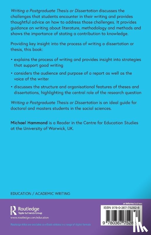 Hammond, Michael - Writing a Postgraduate Thesis or Dissertation