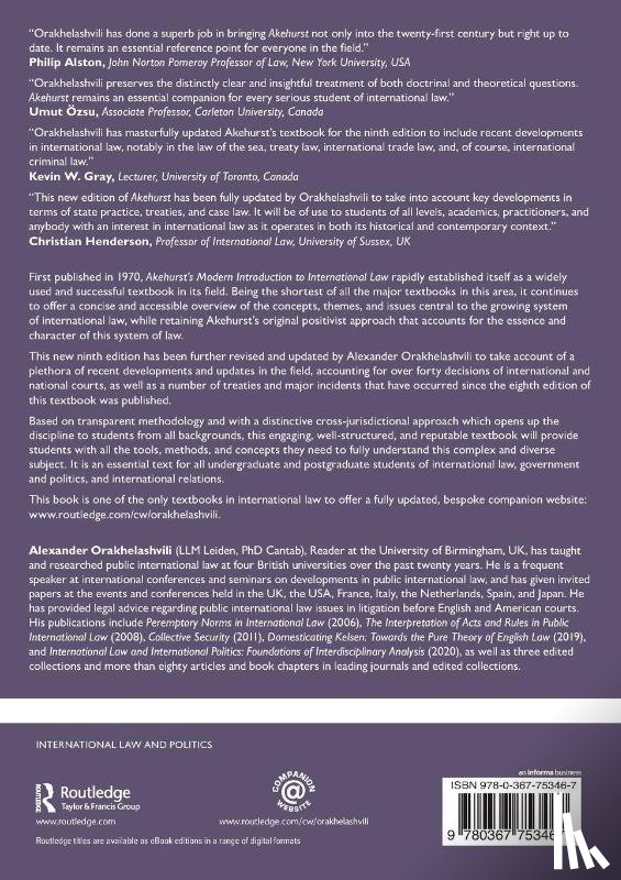 Orakhelashvili, Alexander (University of Birmingham - Akehurst's Modern Introduction to International Law