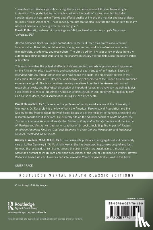 Rosenblatt, Paul C., Wallace, Beverly R. - African American Grief