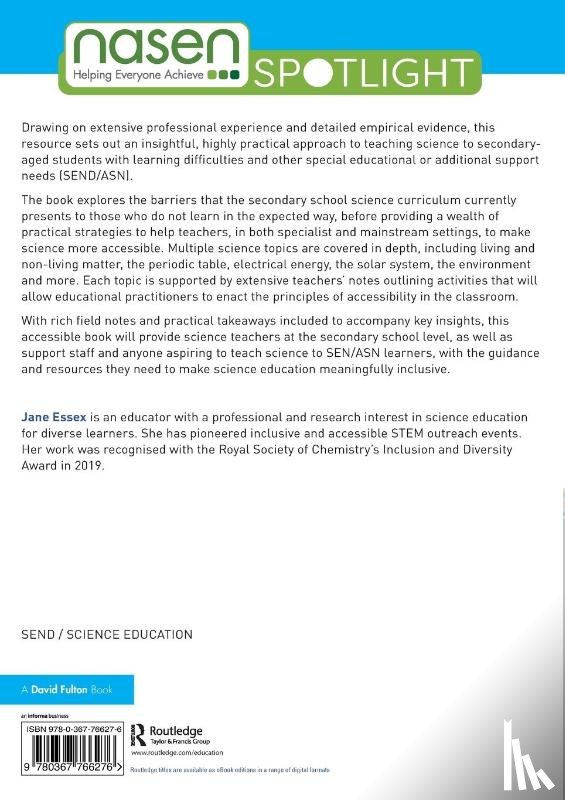 Essex, Jane - Inclusive and Accessible Secondary Science