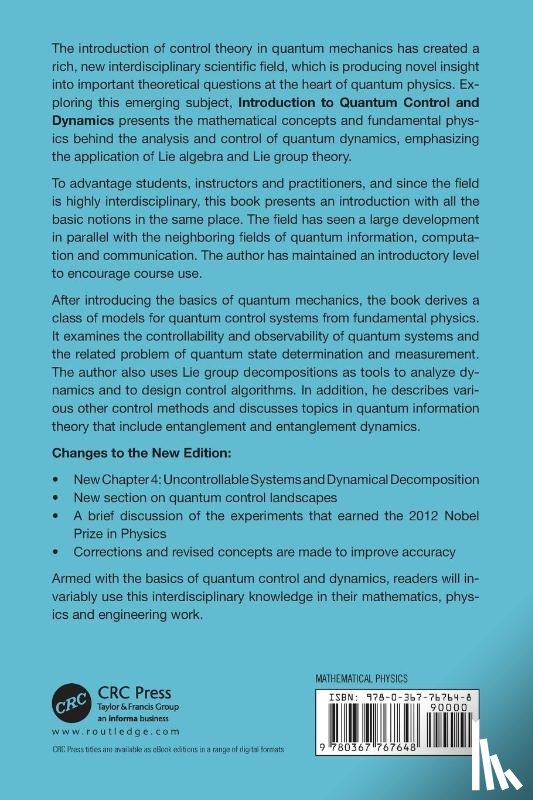D’Alessandro, Domenico - Introduction to Quantum Control and Dynamics
