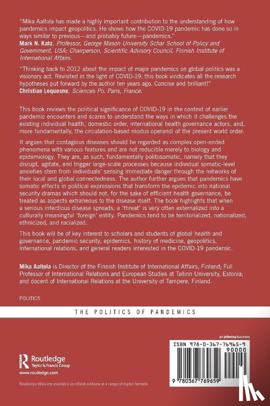 Aaltola, Mika (Finnish Institute of International Affairs - Understanding the Politics of Pandemic Emergencies in the time of COVID-19