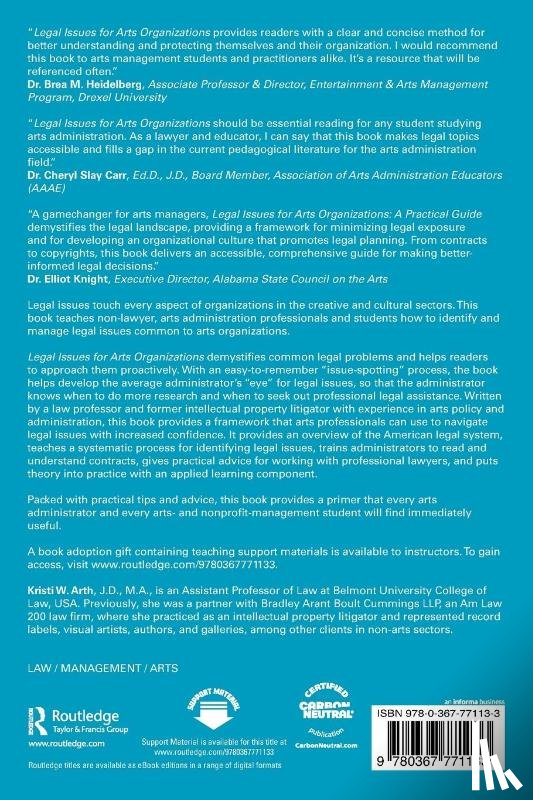 Arth, Kristi W. - Legal Issues for Arts Organizations