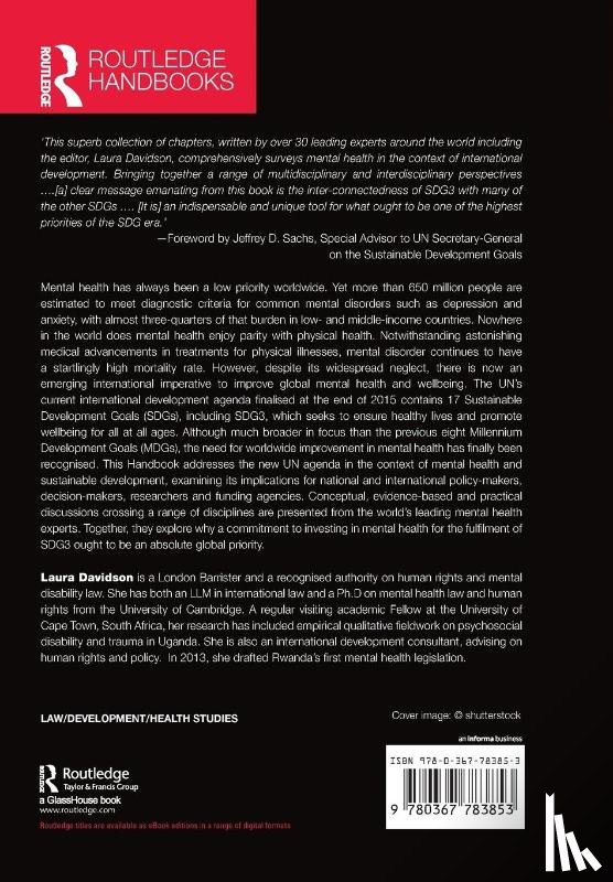  - The Routledge Handbook of International Development, Mental Health and Wellbeing