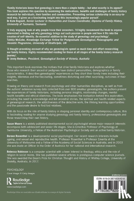 Moore, Susan (Swinburne University of Technology), Rosenthal, Doreen (The University of Melbourne, Robinson, Rebecca - The Psychology of Family History