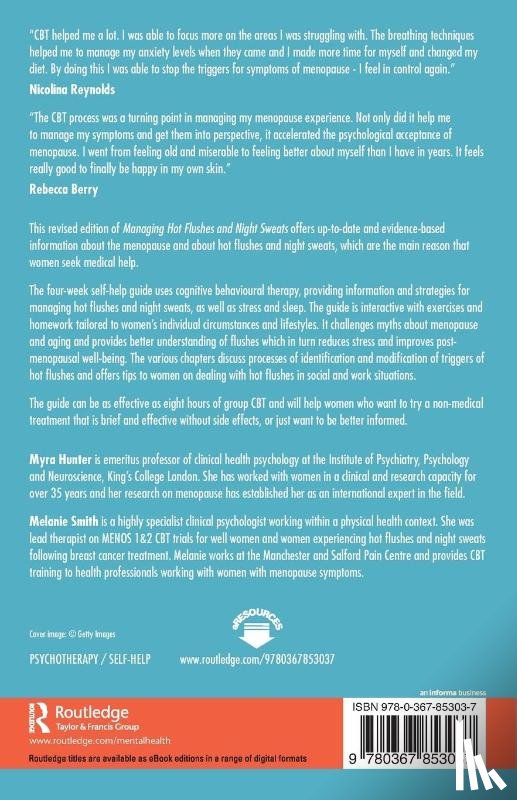 Hunter, Myra (Institute of Psychiatry, Smith, Melanie (Manchester and Salford Pain Centre - Managing Hot Flushes and Night Sweats