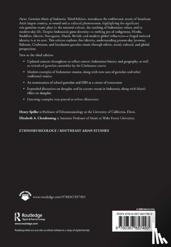Spiller, Henry (University of California, Clendinning, Elizabeth A. - Focus: Gamelan Music of Indonesia