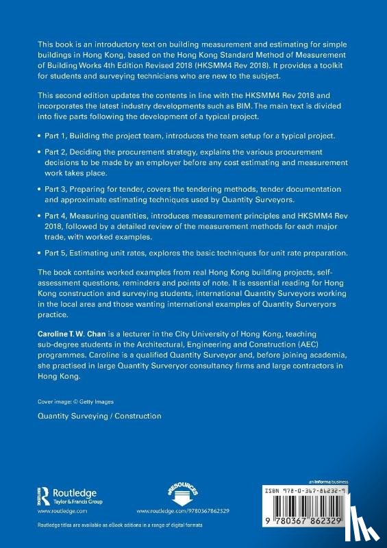 Chan, Caroline T. W. - Estimating and Measurement for Simple Building Works in Hong Kong