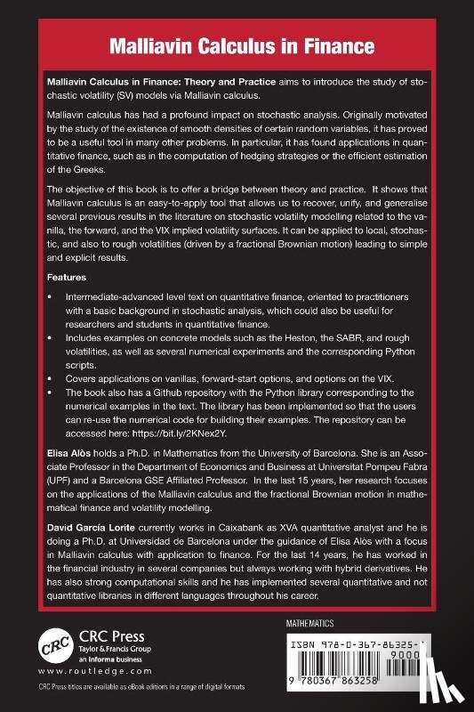 Alos, Elisa (Universitat Pompeu Frabra, Lorite, David Garcia - Malliavin Calculus in Finance