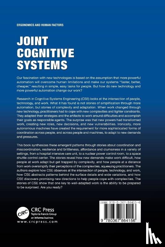 Woods, David D. (The Ohio State University, Hollnagel, Erik - Joint Cognitive Systems