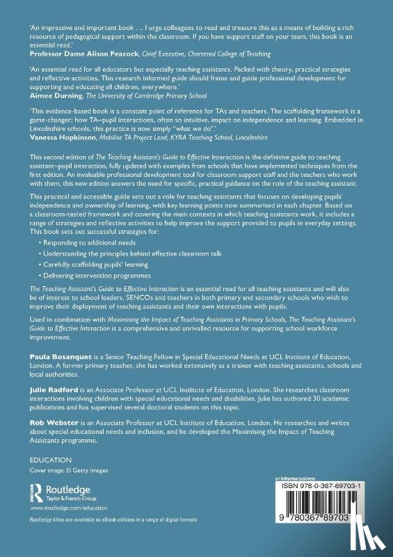 Bosanquet, Paula (University of East London, Radford, Julie, Webster, Rob (University of London - The Teaching Assistant's Guide to Effective Interaction
