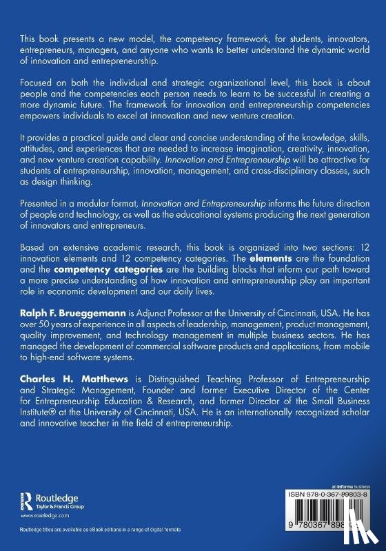 Brueggemann, Ralph F. (University of Cincinnati, Matthews, Charles H. (University of Cincinnati - Innovation and Entrepreneurship