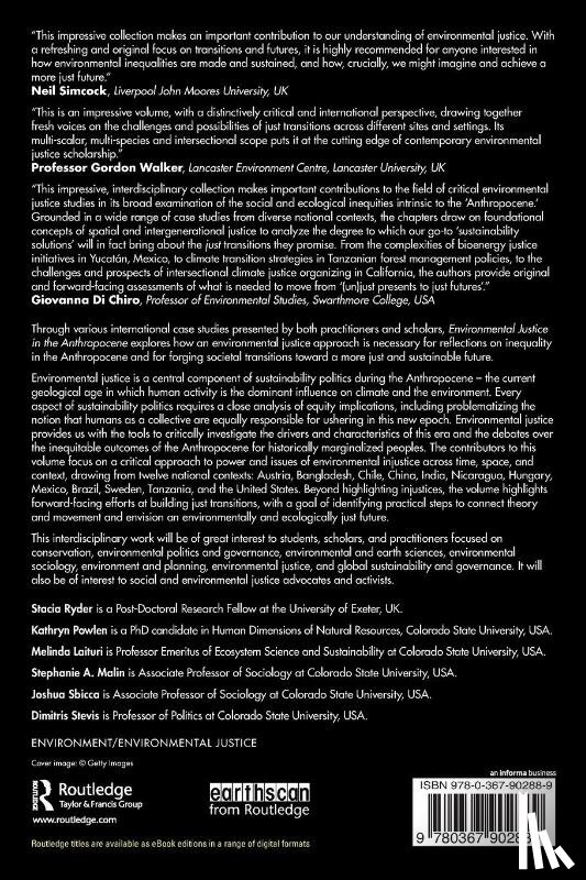  - Environmental Justice in the Anthropocene