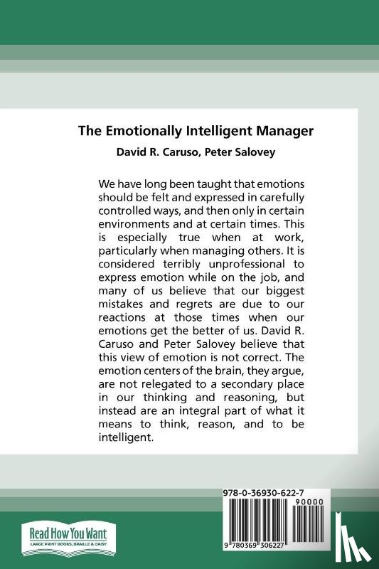 Caruso, David R, Salovey, Peter - The Emotionally Intelligent Manager