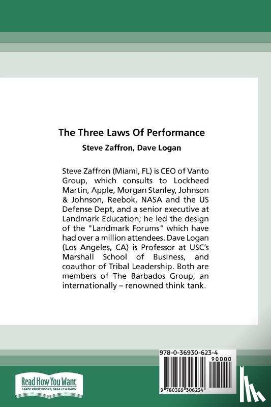 Zaffron, Steve, Logan, Dave - The Three Laws of Performance