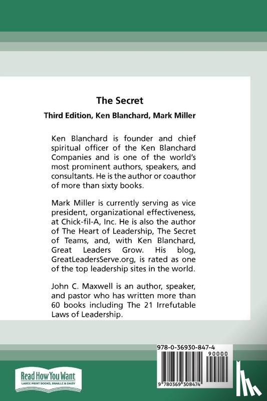 Blanchard, Ken, Miller, Mark - The Secret