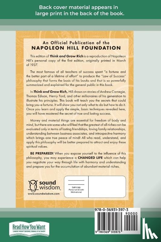 Hill, Napoleon - Think and Grow Rich