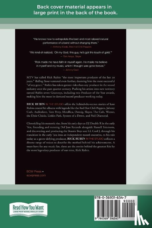 Brown, Jake - Rick Rubin in the Studio (16pt Large Print Edition)