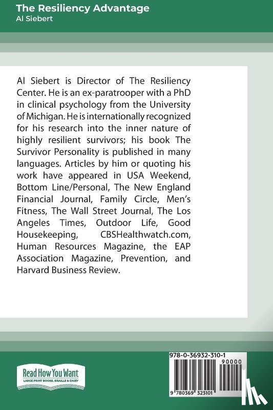 Siebert, Al - The Resiliency Advantage