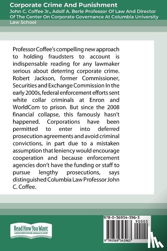 Coffee, John C - Corporate Crime and Punishment