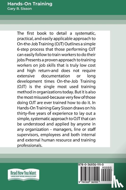 Sisson, Gary R - Hands-On Training (16pt Large Print Edition)