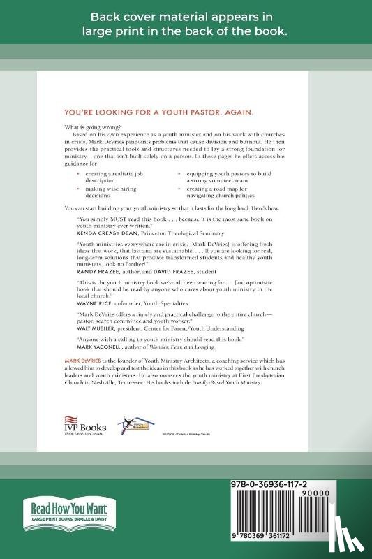 DeVries, Mark - Sustainable Youth Ministry (16pt Large Print Edition)