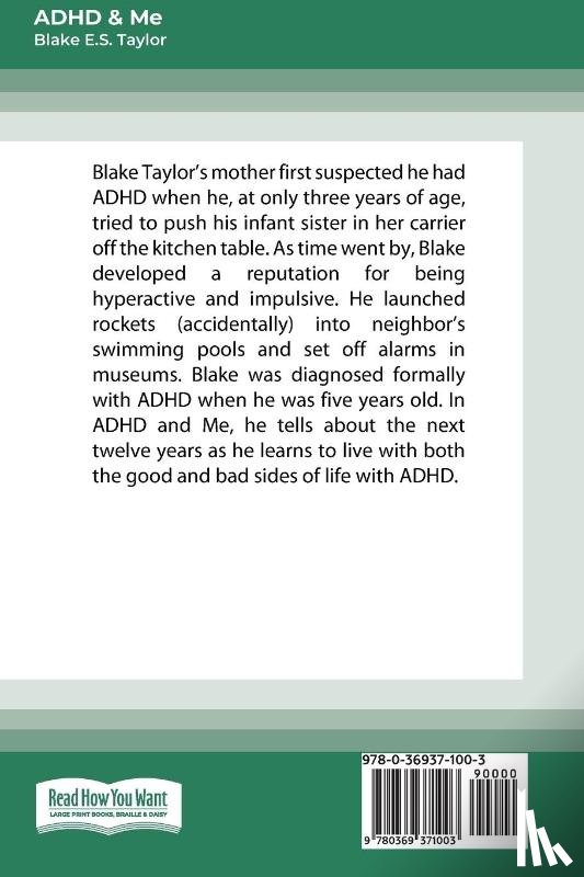 Taylor, Blake E S - ADHD and Me (16pt Large Print Edition)