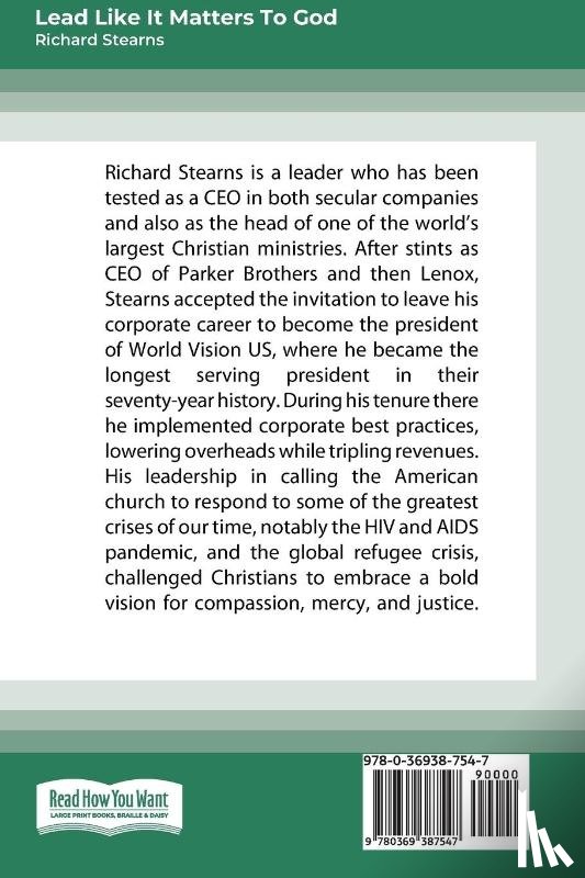 Stearns, Richard - Lead Like It Matters to God