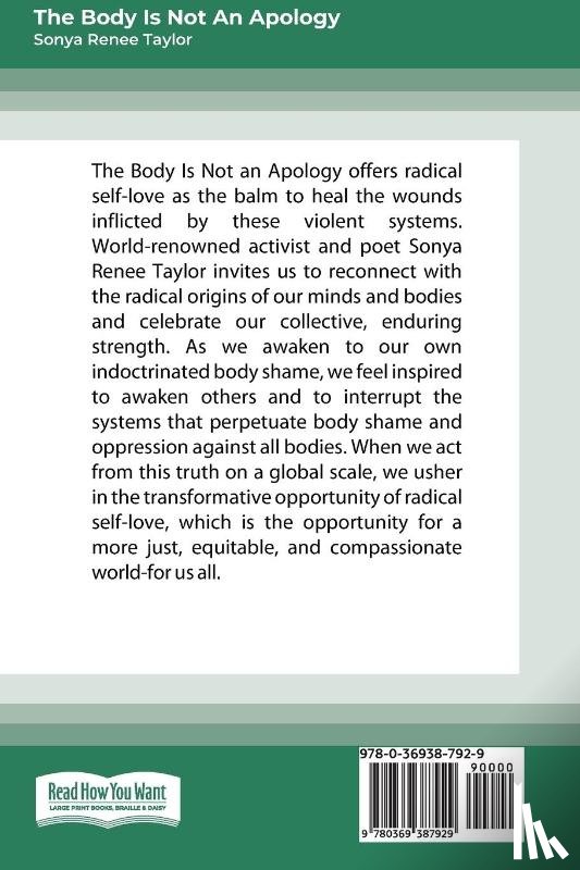 Taylor, Sonya Renee - The Body Is Not an Apology, Second Edition