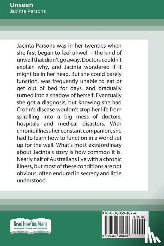 Parsons, Jacinta - Unseen [Large Print 16pt]