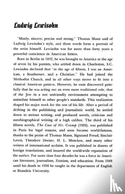 Lewisohn, Ludwig - The Case of Mr. Crump