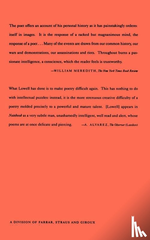 Lowell, Robert - Notebook 1967-68