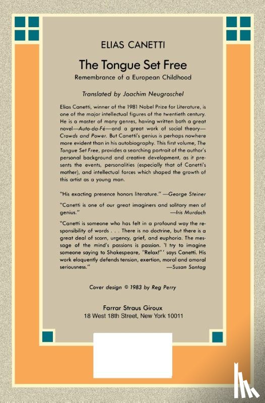 Canetti, Elias - The Tongue Set Free