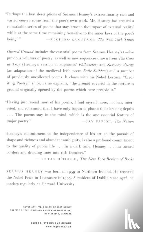 Heaney, Seamus - Opened Ground