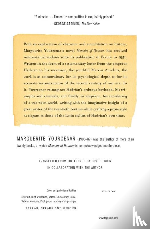 Yourcenar, Marguerite - Memoirs of Hadrian
