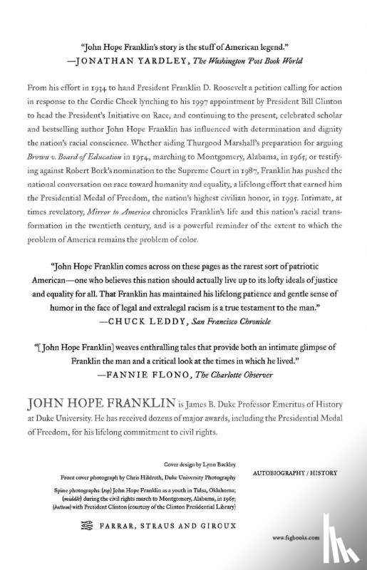 Hope Franklin, John - Mirror to America