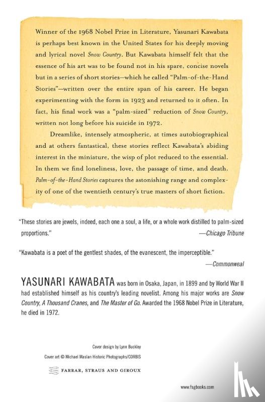 Kawabata, Yasunari - Palm-of-the-Hand Stories