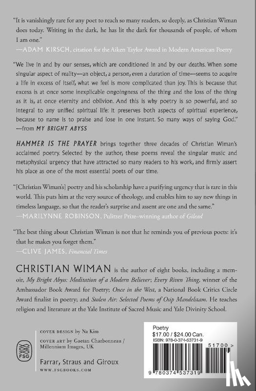 Christian Wiman, Wiman - Hammer Is the Prayer