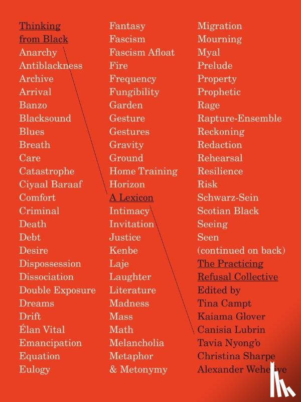 The Practicing Refusal Collective - Thinking from Black: A Lexicon