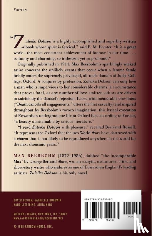 Beerbohm, Max - Zuleika Dobson