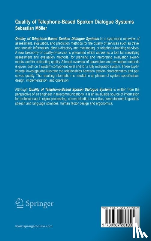 Sebastian Moeller - Quality of Telephone-Based Spoken Dialogue Systems