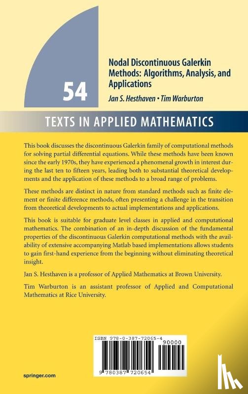 Hesthaven, Jan S., Warburton, Tim - Nodal Discontinuous Galerkin Methods