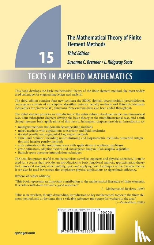 Brenner, Susanne, Scott, Ridgway - The Mathematical Theory of Finite Element Methods