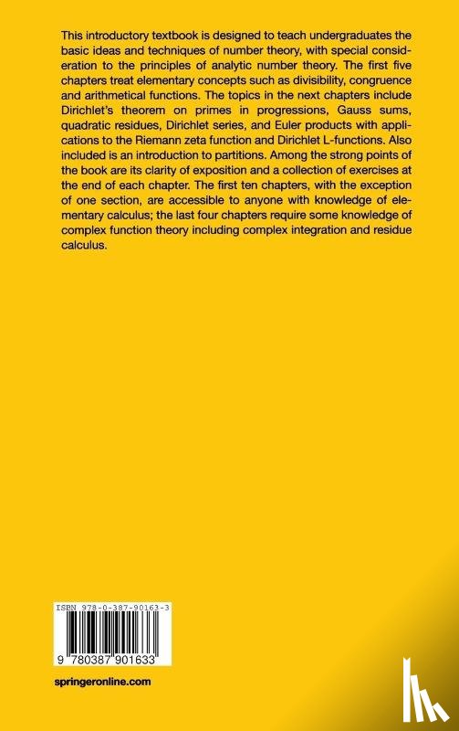 Apostol, Tom M. - Introduction to Analytic Number Theory