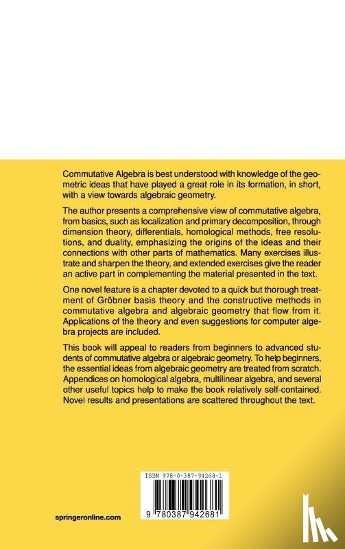 Eisenbud, David - Commutative Algebra