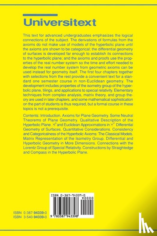 Ramsay, Arlan, Richtmyer, Robert D. - Introduction to Hyperbolic Geometry