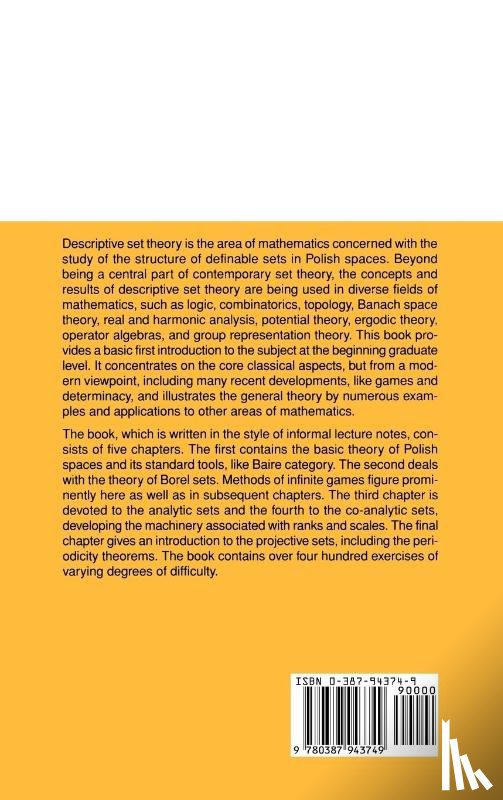 Kechris, Alexander - Classical Descriptive Set Theory