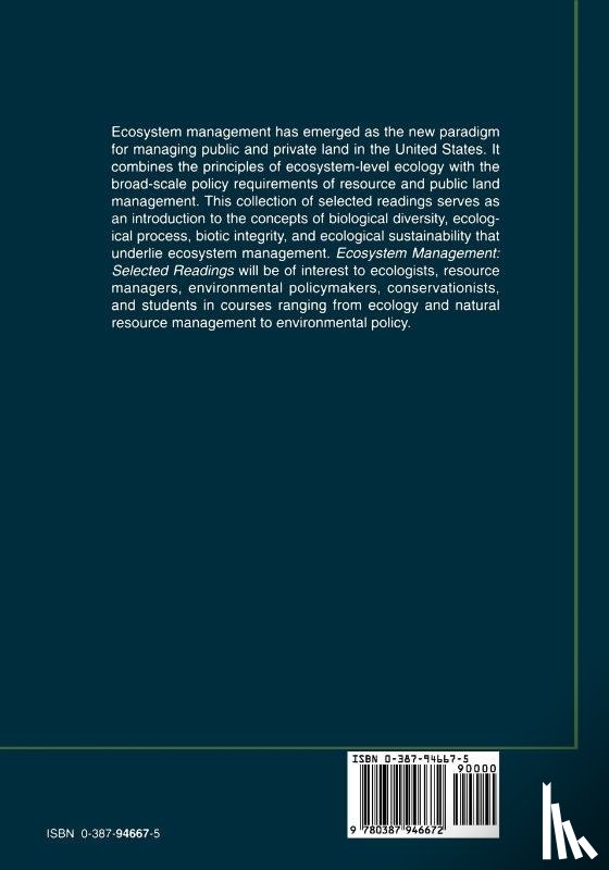 Samson, Fred B., Knopf, Fritz L. - Ecosystem Management